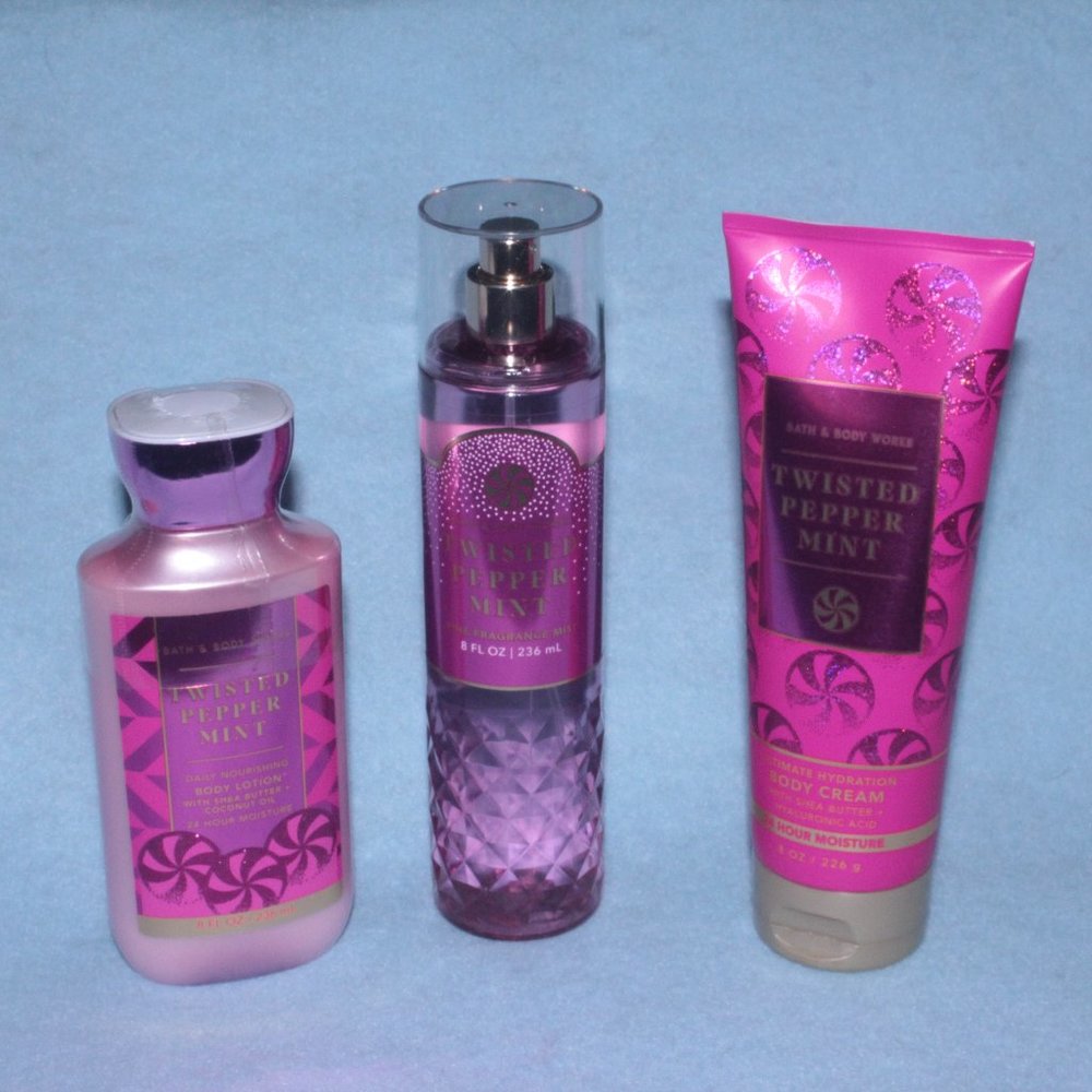 NEW BATH AND BODY WORKS **3 ITEMS** Twisted Peppermint Fragrance